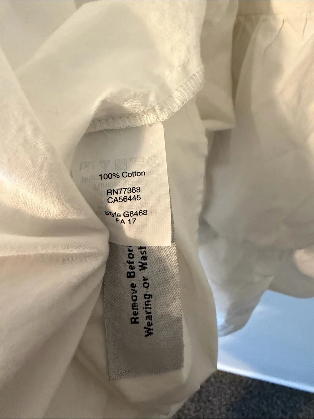 Madewell Tiered Puff Sleeve Cotton Blouse in White Puff XL